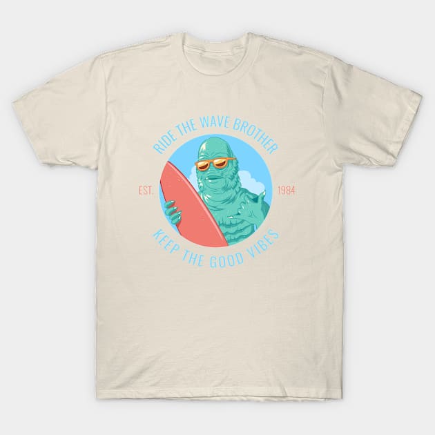 Ride The Wave - Surf Monster T-Shirt by Tip Top Tee's